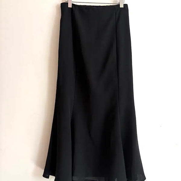 [BUNJANG] Black Mermaid Long Skirt / 블랙 머메이드 롱스커트