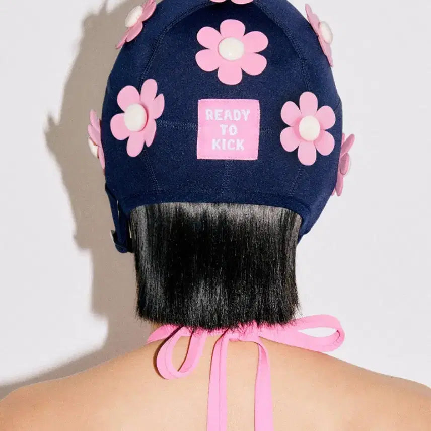 [BUNJANG] Ready To Kick Swim Cap Red Flower / Navy Flower Exchange / (교환글) 저[레드] <-> 님[네이비] 레디투킥 수모; 수영모자