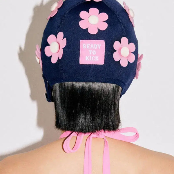 [BUNJANG] Ready To Kick Swim Cap Red Flower / Navy Flower Exchange / (교환글) 저[레드] <-> 님[네이비] 레디투킥 수모; 수영모자