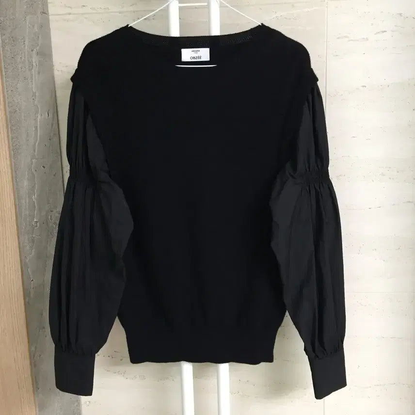 [BUNJANG] Objet Shirring Sleeve Knit / 오브제 셔링 소매 니트 90