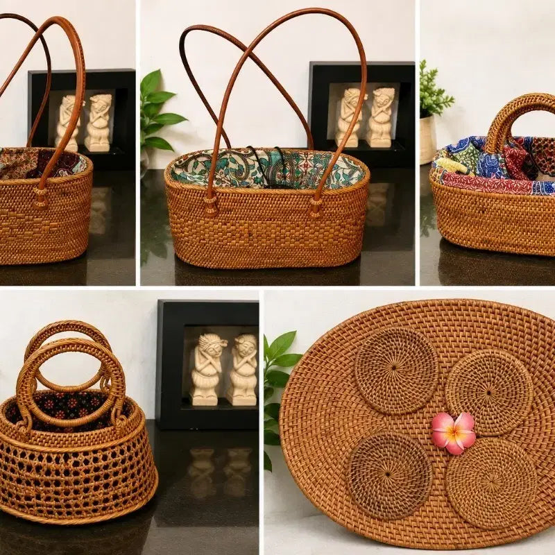 [BUNJANG] Handmade Bali Rattan Bag Natural / 발리 핸드메이드 라탄백 천연 라탄가방 새신ㅇ품 휴양지데일리백