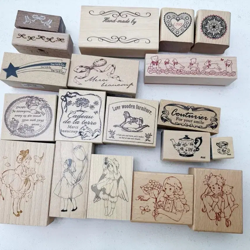 [BUNJANG] Wooden Stamps Bundle Set / 우드스탬프 일괄 판매