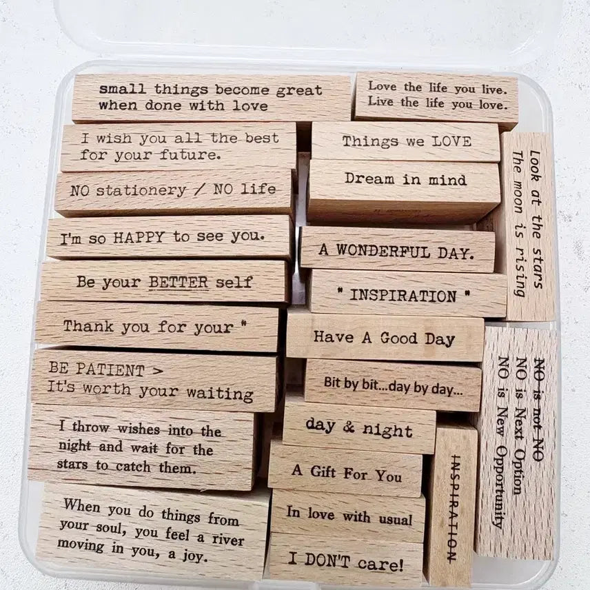 [BUNJANG] Lettering Wood Stamp Bundle Set / 레터링 우드스탬프 일괄판매