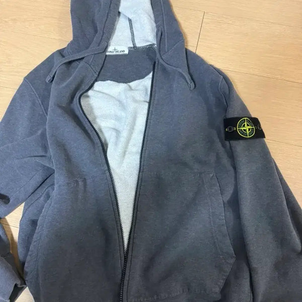 [BUNJANG] Stone Island Grey Hooded Zip-Up XL / 스톤아일랜드 후드집업 회색 XL