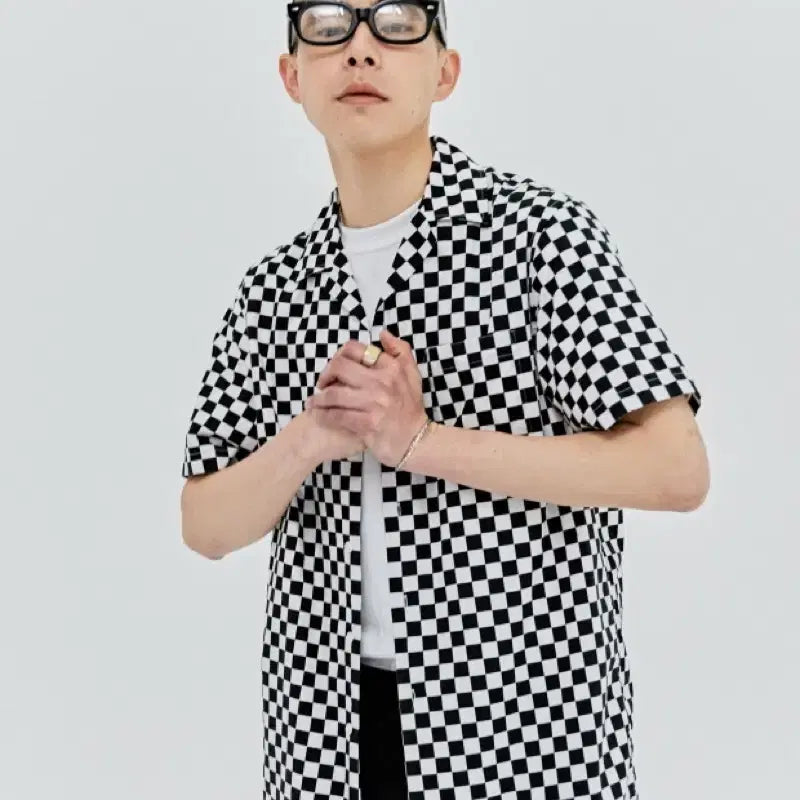 [BUNJANG] Vivastudio Checkerboard Camp Shirt / 비바스튜디오 체커보드 캠프 셔츠