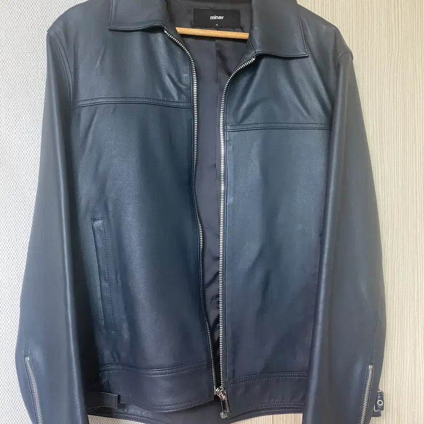 [BUNJANG] Minav Lambskin Leather Jacket (XL) / [가을대비 ]미나브 드레스블루스 램스킨 가죽자켓 (XL)