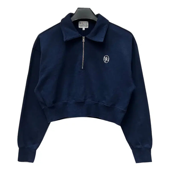 [BUNJANG] Marithe Francois Girbaud Half-Zip Cropped Sweatshirt S / 마리떼 프랑소와 저버 하프집업 크롭 맨투맨 S