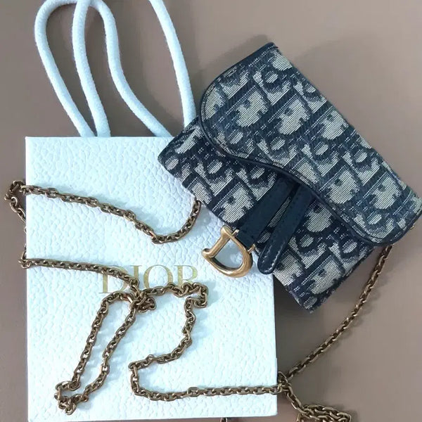 [BUNJANG] Dior Oblique Saddle Nano Pouch Chain Bag / 디올 오블리크 새들 나노 파우치 체인백 크로스백 (정품)