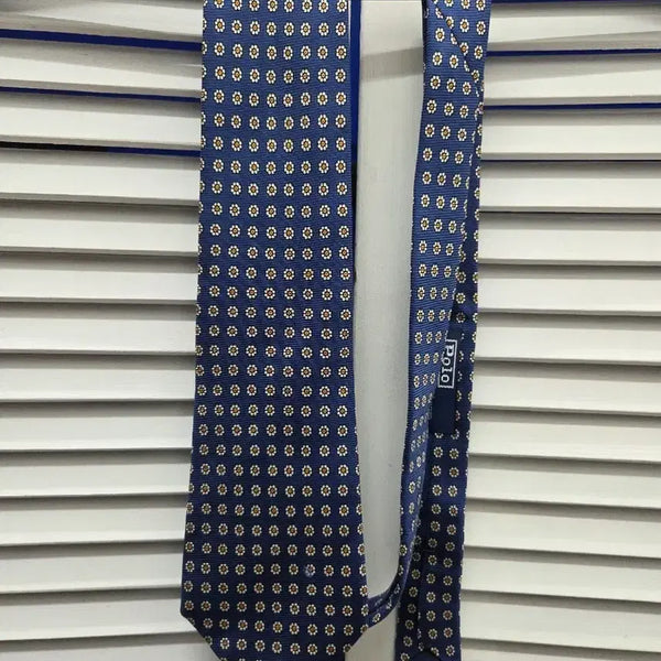 [BUNJANG] Polo Ralph Lauren Flower Pattern Blue Tie / 폴로 랄프로렌 플라워 패턴 블루 타이