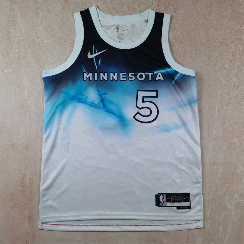 [BUNJANG] Minnesota Timberwolves NBA Jersey #5 Anthony Edwards 2025 White City Edition Hot Press / NBA 농구복 2025년형 팀버울브스 5호 에드워즈 화이트시티판 핫프레스