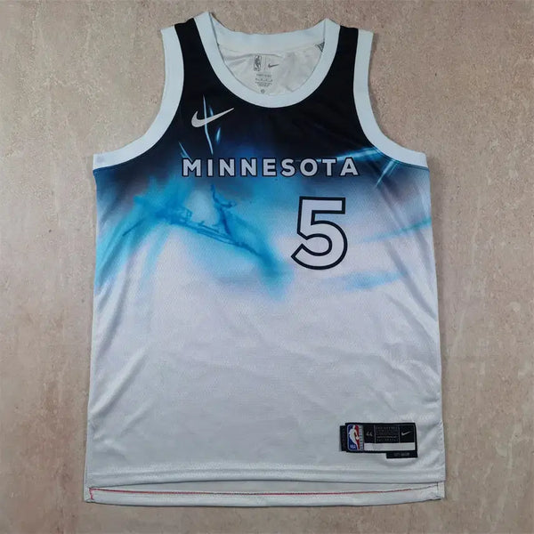 [BUNJANG] Minnesota Timberwolves NBA Jersey #5 Anthony Edwards 2025 White City Edition Hot Press / NBA 농구복 2025년형 팀버울브스 5호 에드워즈 화이트시티판 핫프레스