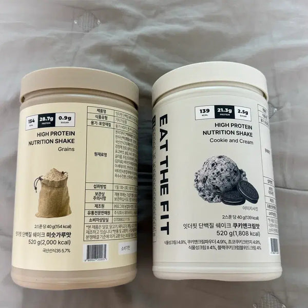[BUNJANG] Itthefit Protein Shake Cookie & Cream / Misugaru Flavor (520g) / 잇더핏 단백질 쉐이크 쿠키앤크림/미숫가루맛