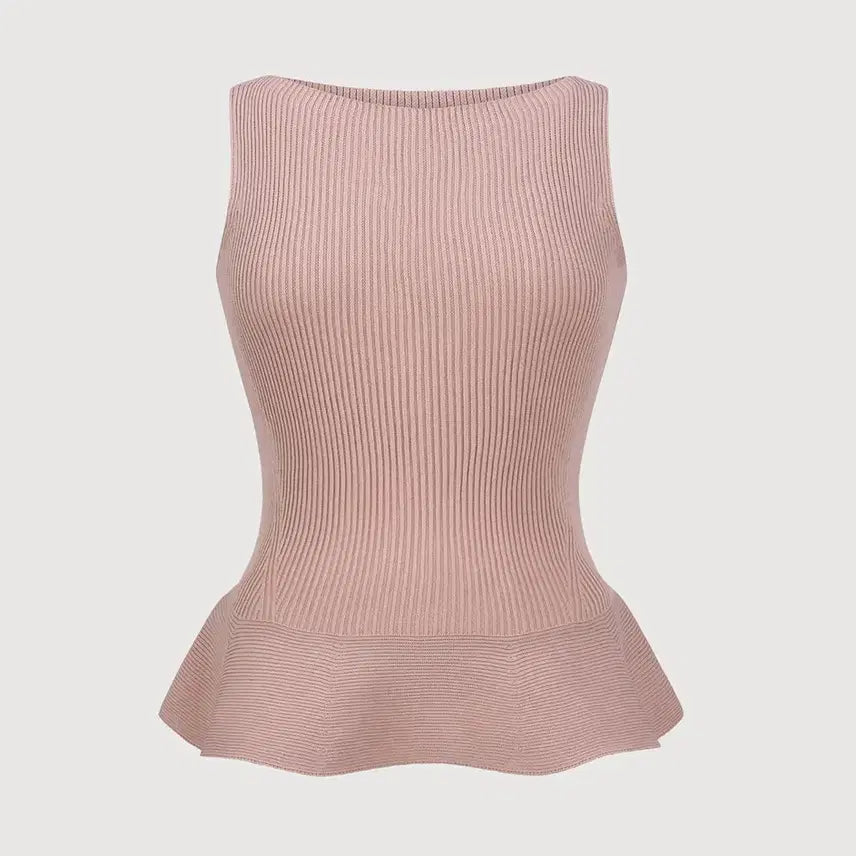 [BUNJANG] Low Sugar Sleeveless Peplum Baeroz Top / 로우슈가 슬리브리스 페플럼 베어로즈
