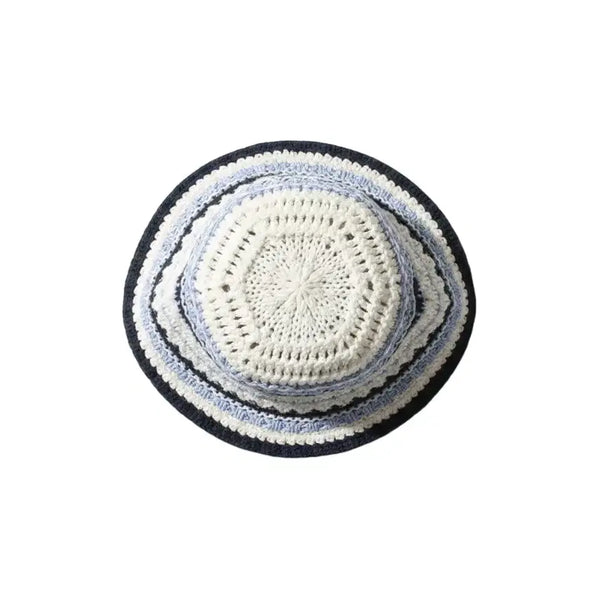 [BUNJANG] 58cm Striped Knit Bucket Hat / 58CM/ 뜨개 단가라 버킷햇