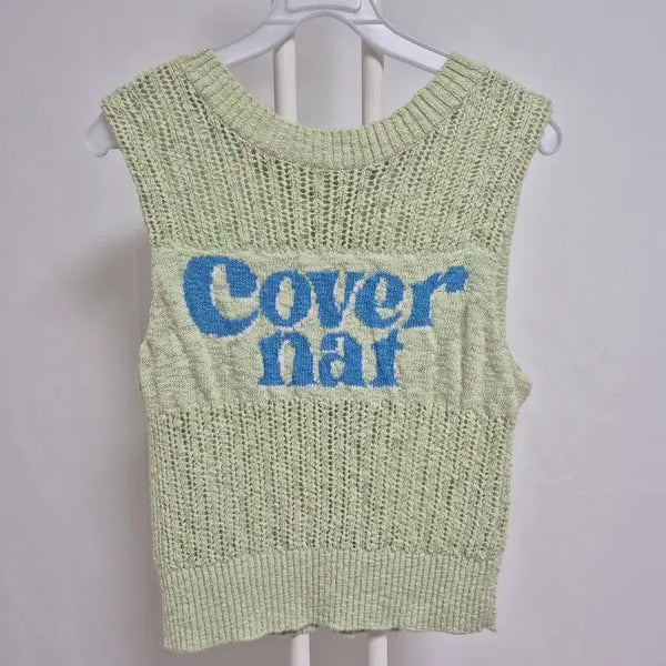 [BUNJANG] Covernat Knit Vest Mint Green / 커버낫 니트 민소매 조끼 연두색