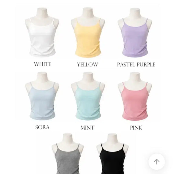 [BUNJANG] Gleeby Adjustable Strap Side Shirring Cami Tank Top 2-Pack (New) / 끈조절 사이드셔링 캡나시 민소매 2개 글리비(새상품)