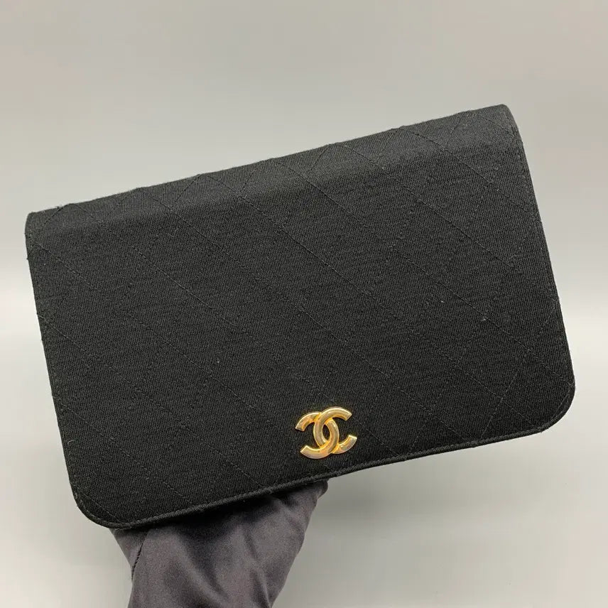 [BUNJANG] Chanel Quilted Felt Chain Bag Black / 267003125 샤넬 퀄팅 펠트 체인백 블랙