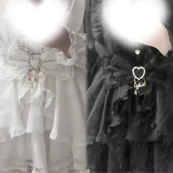 [BUNJANG] LIZ LISA Cashmere School Setup Set Long Sleeve (White/Black) / 리즈리사 카슈쿨 셋업 화이트,블랙 긴팔 판매합니다