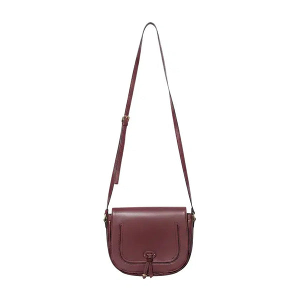 [BUNJANG] Beanpole Burgundy Leather Crossbody Bag / 빈폴 버건디 가죽 크로스백