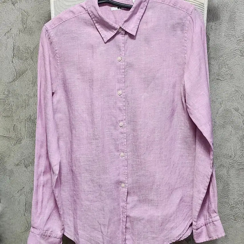 [BUNJANG] Uniqlo Linen Shirt Light Purple / 유니클로 린넨 셔츠 라이트 퍼플