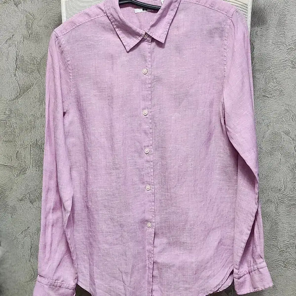 [BUNJANG] Uniqlo Linen Shirt Light Purple / 유니클로 린넨 셔츠 라이트 퍼플