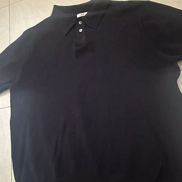 [BUNJANG] Ellume Homme Cotton PK Half Knit Navy Size 48 / 엘무드 옴므코튼 pk하프니트 네이비 48 사이즈