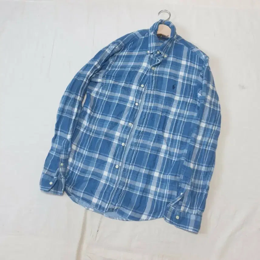 [BUNJANG] Polo Ralph Lauren Blue Check Shirt / 폴로 블루 체크 셔츠 남방