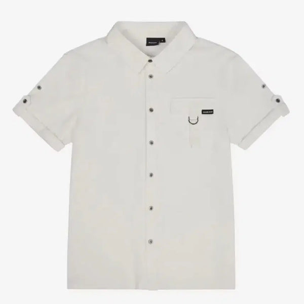 [BUNJANG] Akam Rolled-Sleeve T-Shirt White Size 1 / 아캄 롤업 반팔