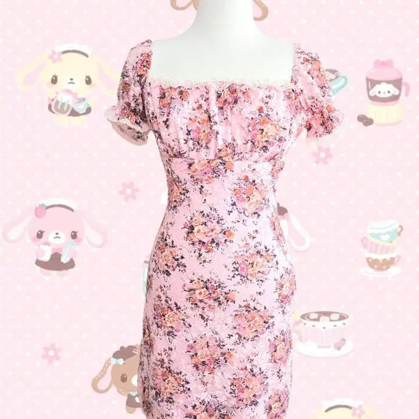 [BUNJANG] Cecil McBEE Floral Lace Pink Dress / 고전 세실맥비 플로럴 레이스 핑크 원피스 딸기우유 헤이세이 히메갸루 히메카지 모리걸 엑시즈팜 리즈리사 깔 핀터깔 달천깔