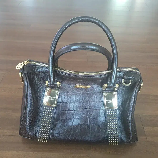 [BUNJANG] Blumarine Crocodile Pattern Leather Shoulder Bag / 블루마린 악어 패턴 가죽 숄더백
