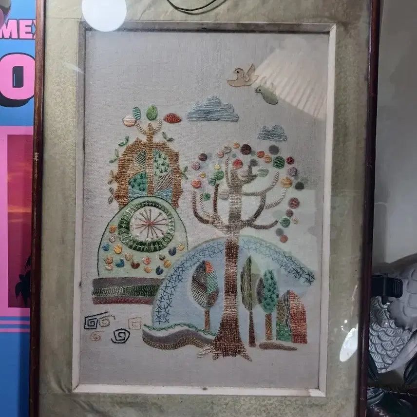 [BUNJANG] Embroidered Folding Screen Landscape Painting / 자수 병풍 풍경화