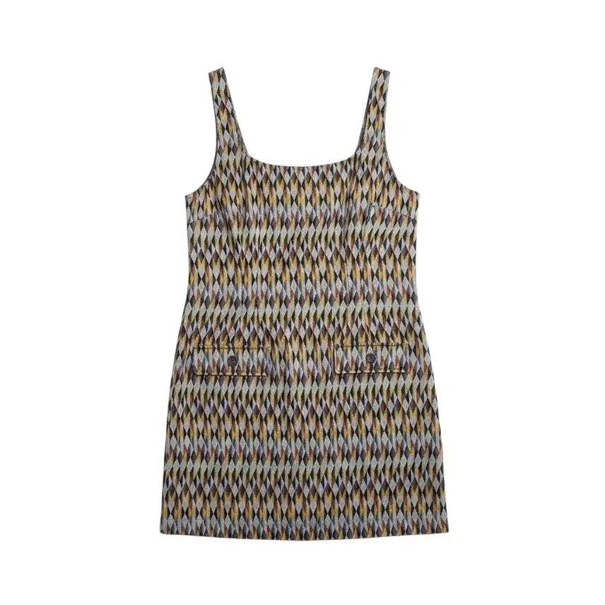 [BUNJANG] Zara Women's Diamond Pattern Camisole Dress / 여성L/ 자라 다이아패턴 나시원피스