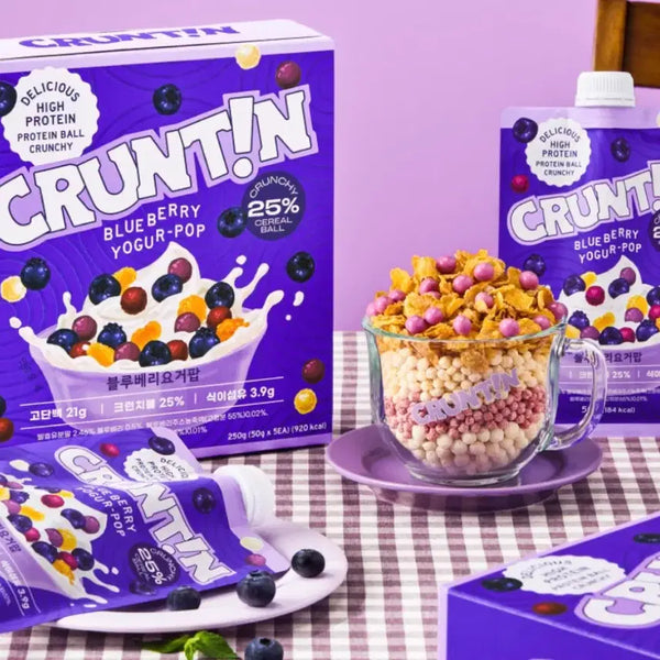 [BUNJANG] Crunchtin Blueberry Yogurt Pop Protein Shake (1 Box / 5 Packs) / 크런틴 블루베리 요거팝 단백질 쉐이크 1박스 (5개)