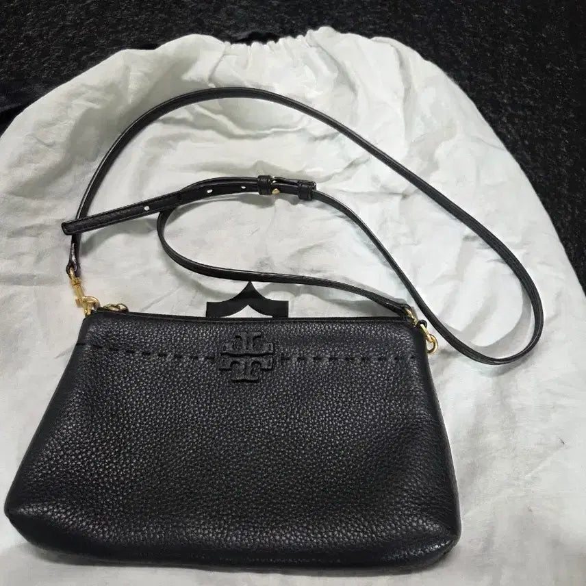 [BUNJANG] Tory Burch Black Leather Shoulder Bag / 토리버치 블랙 가죽 숄더백
