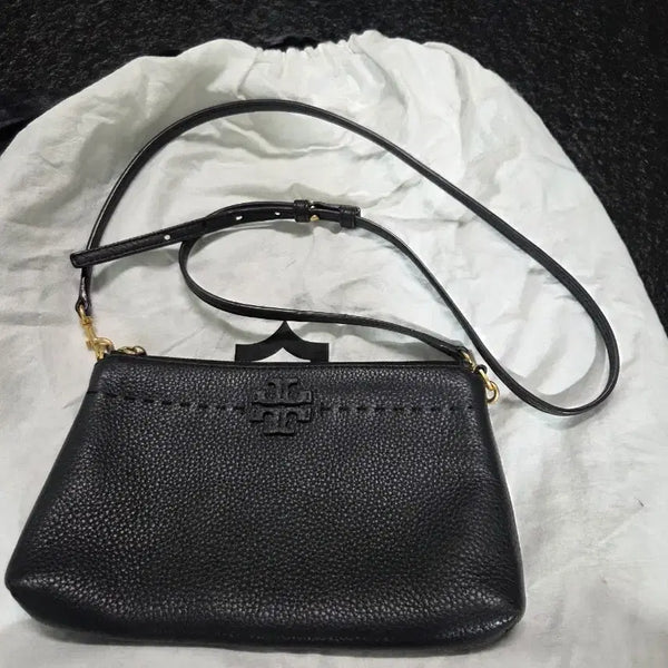 [BUNJANG] Tory Burch Black Leather Shoulder Bag / 토리버치 블랙 가죽 숄더백