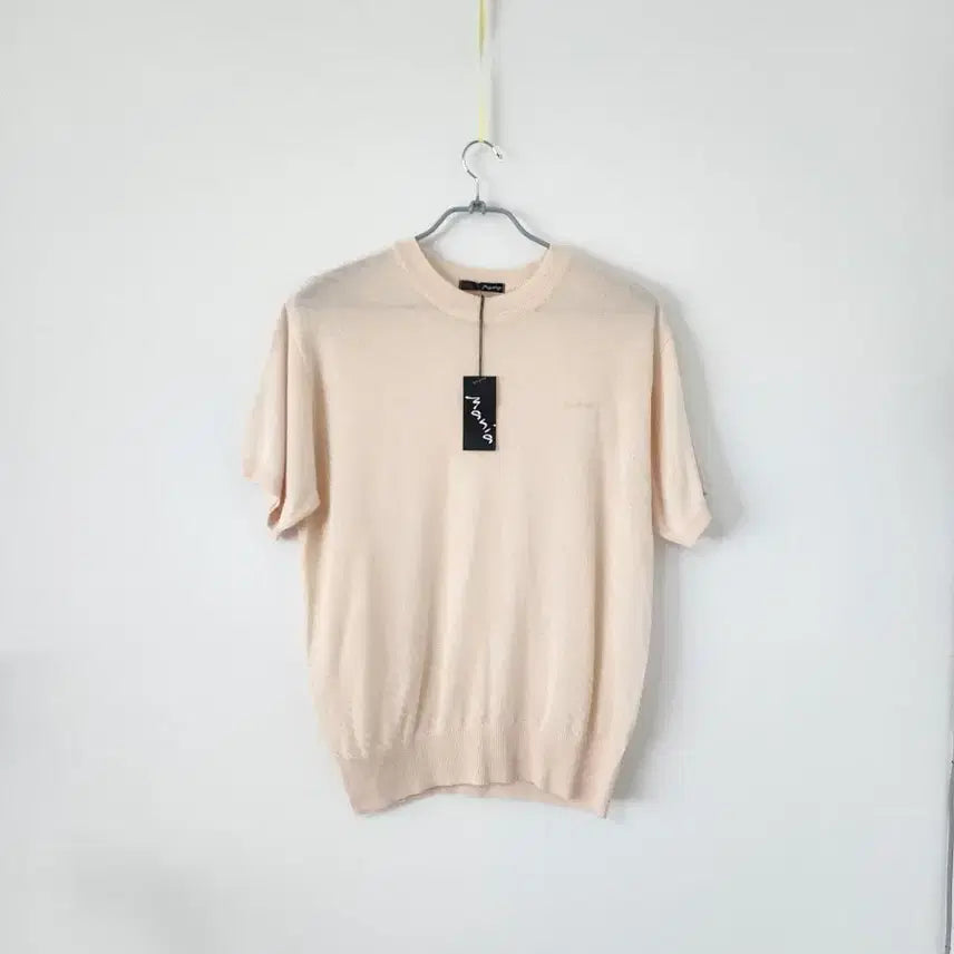 [BUNJANG] Abebe Short Sleeve Knit Pink New / 아베베 반팔 니트 핑크 새상품