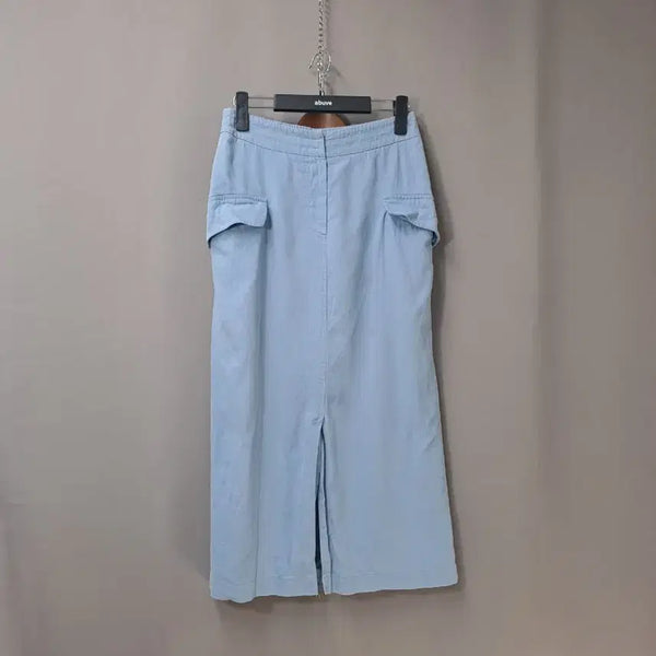 [BUNJANG] Brand Sky Blue Cargo Style Cotton Skirt / 브랜드 하늘색 카고 스타일 면 스커트