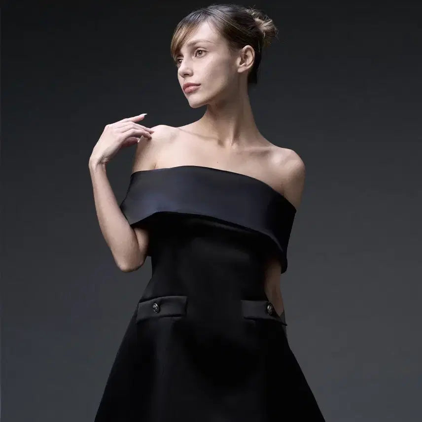 [BUNJANG] PEREINE Black Button Classic Mini Dress / 퍼제인 black button classic mini dress (34)