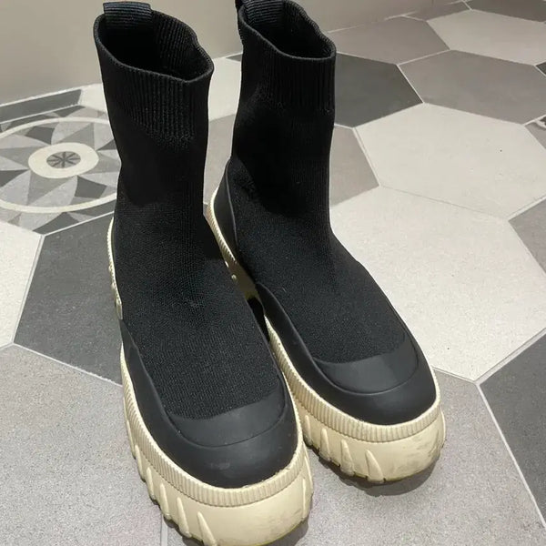 [BUNJANG] Zara Black Knit Sneakers / Zara 자라 검정색 니트 스니커즈