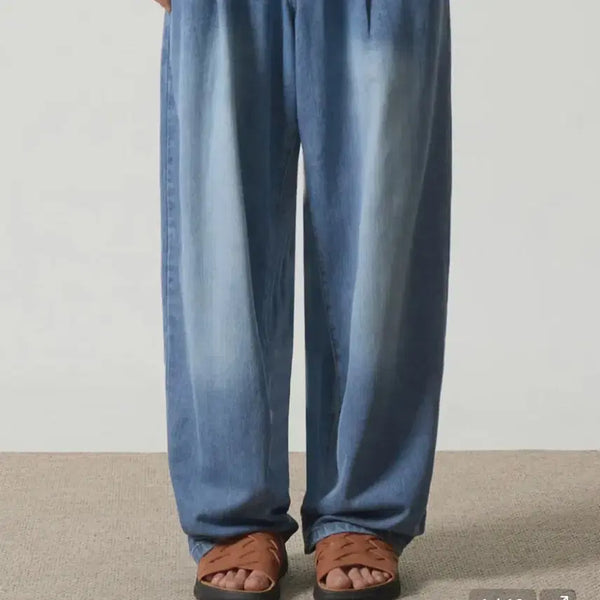 [BUNJANG] Dimitri Black ASI All-Sunday Wide Linen-Like Denim Pants Light Indigo (30) / (30)디미트리블랙 ASI All-Sunday 와이드 린넨라이크 데님 팬츠 라이트 인디고(30)