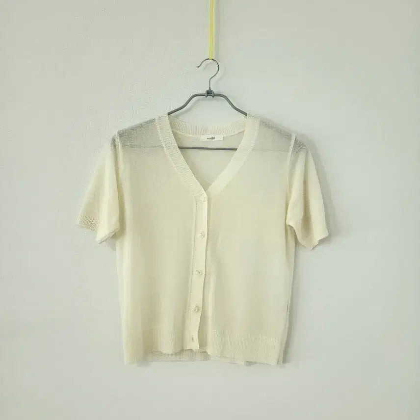 [BUNJANG] Crochet Short Sleeve Cardigan Ivory / 크로셰 반팔 가디건 아이보리