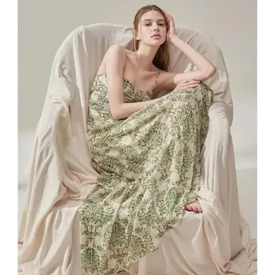 [BUNJANG] Bikini Vender Gardening Tiered Chiffon Long Dress / 비키니밴더 가드닝 티어드 쉬폰 롱 원피스