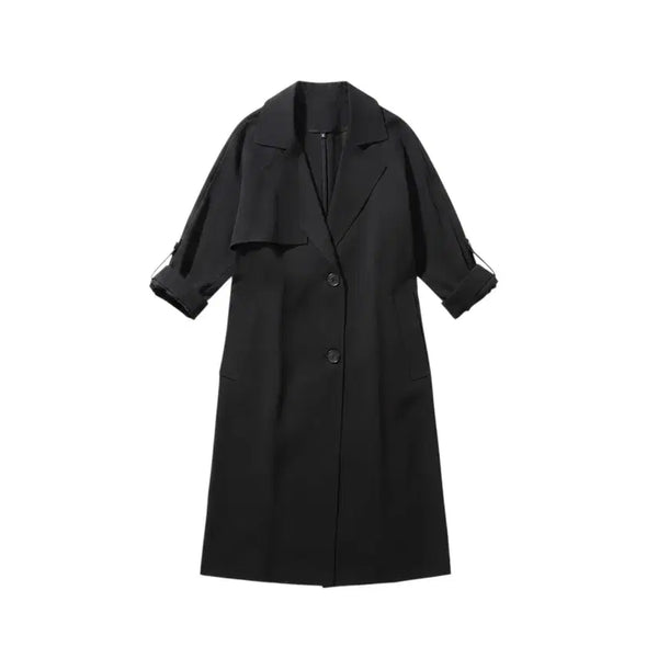 [BUNJANG] Women's Black Belted Trench Dress / 여성F/ 블랙 허리끈 트렌치 원피스