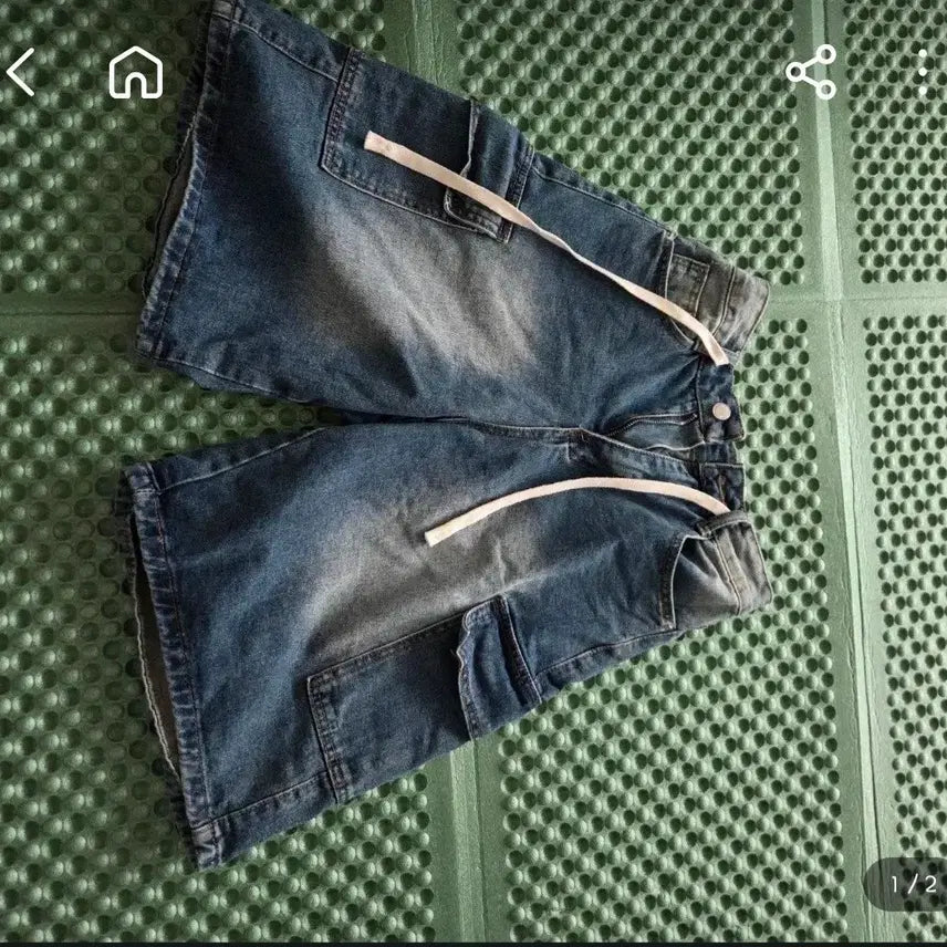 [BUNJANG] Women's Denim Cargo Shorts / 데님 카고 반바지
