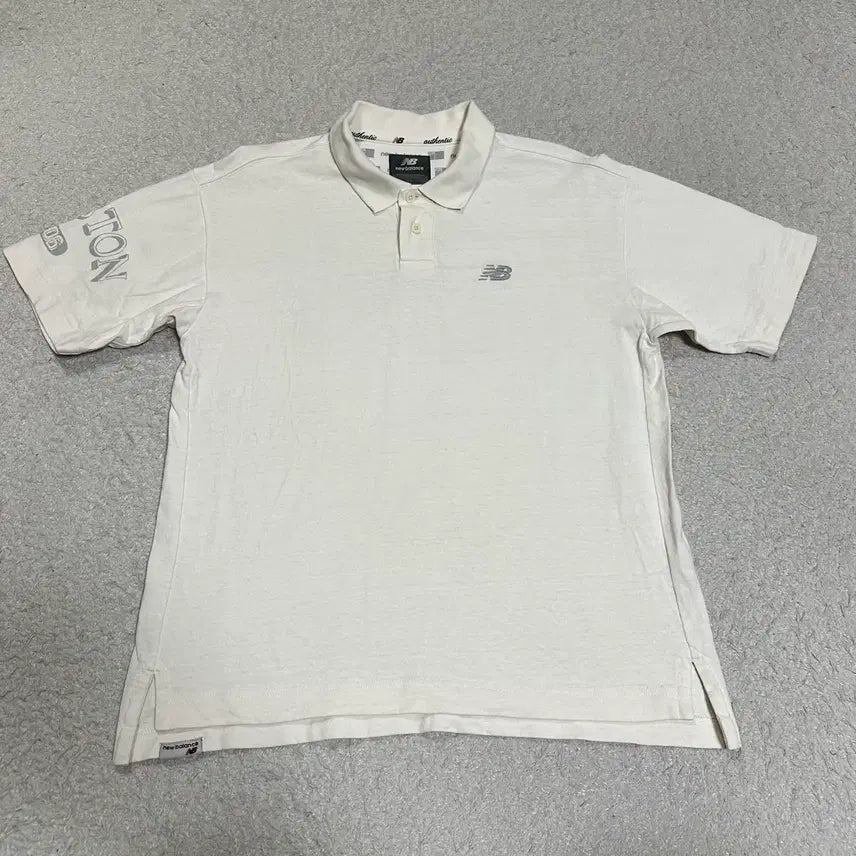 [BUNJANG] New Balance Short Sleeve Polo Shirt Ivory M (95) / 뉴발란스 반팔 카라티 아이보리 m 95