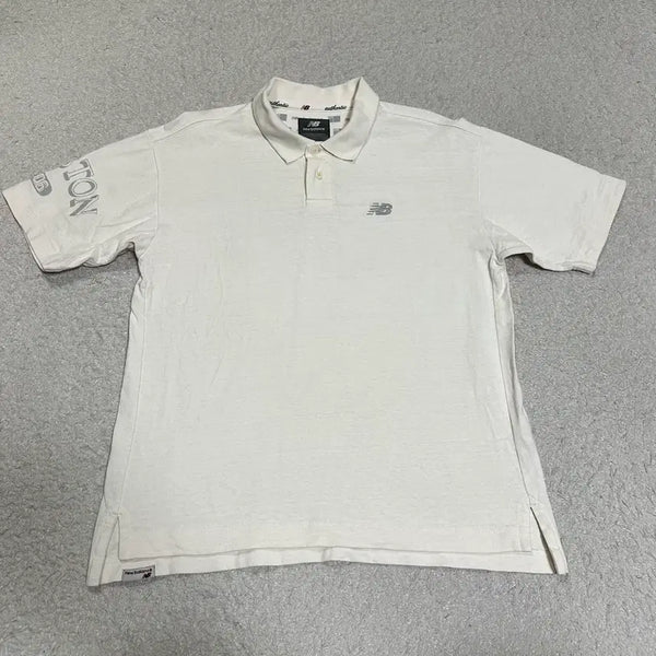 [BUNJANG] New Balance Short Sleeve Polo Shirt Ivory M (95) / 뉴발란스 반팔 카라티 아이보리 m 95
