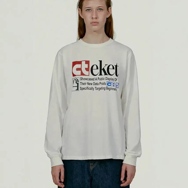 [BUNJANG] Taecket Long Sleeve T-Shirt White / 태켓 롱슬리브 화이트