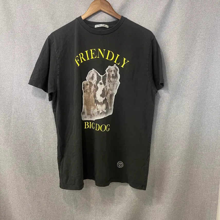 [BUNJANG] TheOpen Product Friendly Big Dog Printing T-Shirt / 더오픈프로덕트 프렌들리 빅독 프린팅 반팔 티셔츠