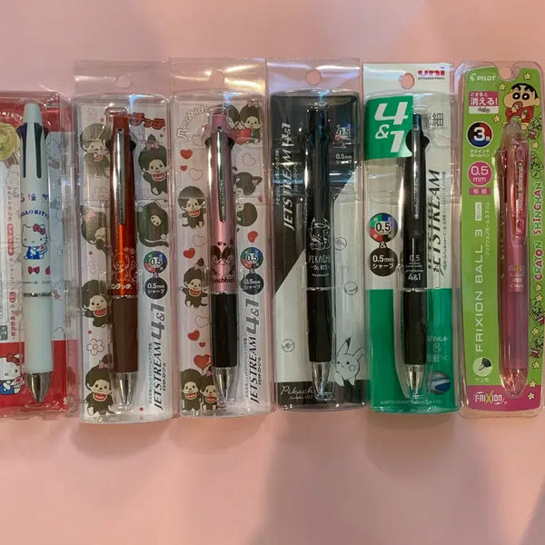 [BUNJANG] Pilot Dr. Grip 4+1 Multi-pen & Sharpener with Hello Kitty, Pikachu, Monchhichi, and Crayon Shin-chan Designs / 정품)키티 피카츄 몬치치 파이롯트 닥터그립 4+1 멀티펜 샤프 짱구프릭션볼펜