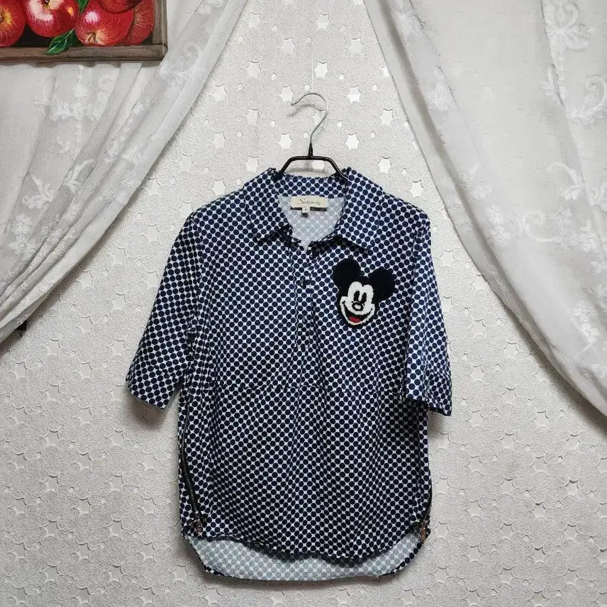 [BUNJANG] Mickey Half-Sleeve Blouse - Women's Size 95 / 미키 반셔츠 블라우스 여성95